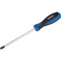 Draper PZ Type Screwdriver, No.3 x 150mm, with blue and black ergonomic handle and silver shaft.