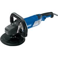 Blue Draper sander/polisher, 180mm, 1200W, with black handle and adjustable speed dial.