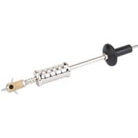Draper slide hammer with silver shaft, textured grip, and black handle, featuring a brass chuck at the end.