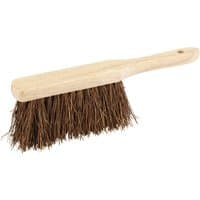 Draper Stiff Bassine Hand Brush, 255mm with a light wooden handle and dense brown bristles.