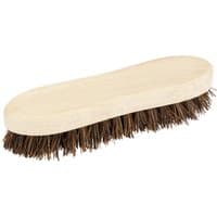 Draper scrubbing brush with stiff bassine bristles and a 200mm light wood handle.
