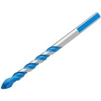 Blue and silver Draper TCT tile and glass drill bit, 10.0 x 119mm, featuring a spiral design and pointed tip.