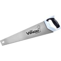 Draper Venom hand saw with silver blade, black and white handle, designed for cutting UPVC and plastics.