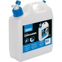 White Draper water container with blue tap, 9.5L capacity, rectangular shape, and carrying handle.