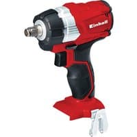 Red and black Einhell cordless impact wrench with brushless motor and silver metal head, bare unit without battery.