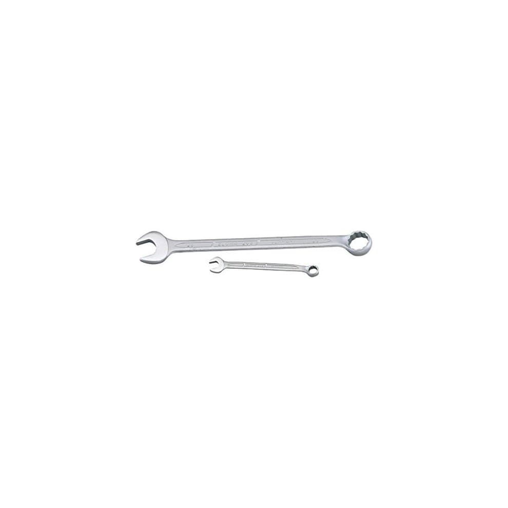 Elora 03488 8mm long combination spanner, made of shiny chrome vanadium steel, featuring an open end and a 12-point socket end for versatile use.