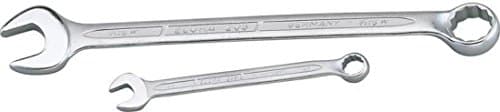 Silver chrome-plated Elora 03868 15/16" long Whitworth combination spanner featuring an open-end and a hexagonal socket end for versatile use.