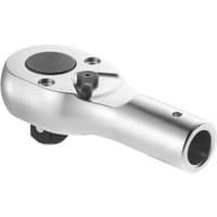 Facom 3/4" drive ratchet head, silver finish, round black switch, ergonomic handle, compact design.