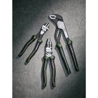 Black and green Draper high leverage pliers set with water pump pliers, featuring ergonomic grips and durable steel jaws.