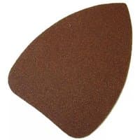 Brown triangular mouse sander sheet with hook and loop backing, fine grit, pack of 5.