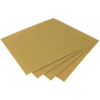 Faithfull glasspaper sanding sheets, beige, 230x280mm, Grade 00, 240G, pack of 25, stacked and fanned out.