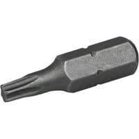 Torx S2 grade steel screwdriver bit Tx25, 25mm length, silver finish, hexagonal base, pack of 3 by Faithfull.