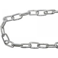 Galvanised chain link reel, 6mm thickness, 15m length, silver color, oval links, max load 250kg, by Faithfull.
