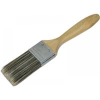 Faithfull 38mm synthetic paint brush with wooden handle and metal ferrule.
