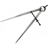 Silver Faithfull spring divider with 200mm legs, adjustable screw, and circular hinge.