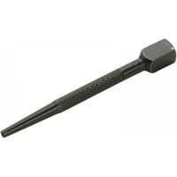 Faithfull square head nail punch, 2.5mm, black steel with textured grip and tapered shaft.