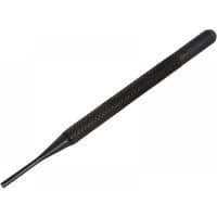 Black Faithfull round head parallel pin punch, 2.5mm diameter, textured grip handle.