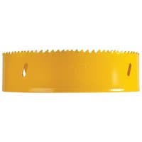 Yellow Faithfull Bi-Metal Cobalt Holesaw 177mm with sharp teeth and ventilation slots