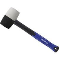 Black and white fibreglass mallet with blue handle, 24oz, by Faithfull.
