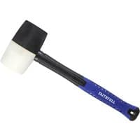Black and white fibreglass mallet with a blue handle, branded "Faithfull," 32oz weight.