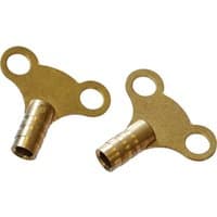 Faithfull brass radiator keys with two circular grips and a grooved cylindrical shaft.