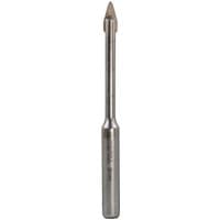 Faithfull carbide drill bit 8mm, silver with pointed tip and cylindrical shank for tile and glass.