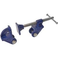 Blue Faithfull Clamp Heads with adjustable screw mechanism and sturdy metal construction.