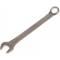 Silver Faithfull combination spanner with satin finish, 25mm size, open-end and ring-end design.