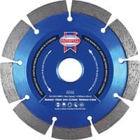 Blue Faithfull diamond mortar raking cutting disc with silver segments and central label.