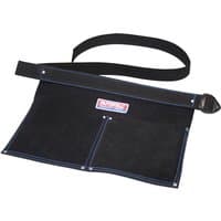 Black Faithfull double pocket nail pouch with adjustable belt and reinforced stitching.