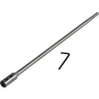Faithfull Flat Drill Bit Extension, long silver metal rod with hex key, designed for extending drill reach.