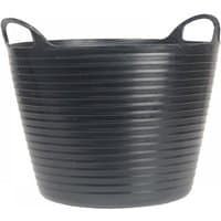 Black Faithfull Flex Tub, 15 litre, with ribbed texture and two sturdy handles.