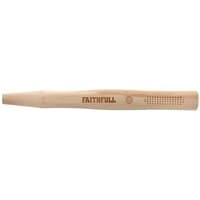 Faithfull FSC Hickory ball pein hammer handle, light wood finish, engraved logo, ergonomic design.