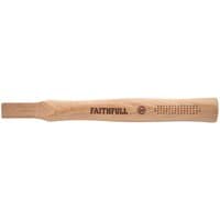 Faithfull FSC Hickory claw hammer handle, smooth wood finish with engraved logo and ergonomic grip.