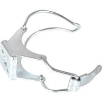 Faithfull Grease Gun Holder Bracket, silver metal with curved arms and mounting plate.