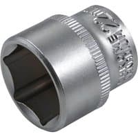 Silver Faithfull hex socket, 3/8-inch drive, 22mm size, with knurled grip and engraved branding.