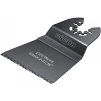 Faithfull multi-function tool blade, CRV wood, 68mm, silver with serrated edge and engraved measurements, pack of 5.