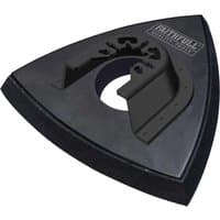 Black Faithfull OIS oscillating multi-tool delta sanding pad with triangular shape and central mounting hole.