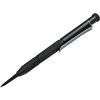 Black Faithfull Pocket Scriber with knurled grip, metal clip, and pointed tip for marking surfaces.