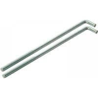 Pair of silver Faithfull external building profiles, 460mm long with L-shaped ends.