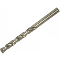 Silver Faithfull HSS jobber drill bit, 9.50mm diameter, 120mm length, spiral flutes, cylindrical shank.