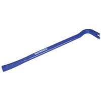 Blue Faithfull Tuff Bar 450mm with a flat claw end and angled chisel tip for prying and lifting tasks.
