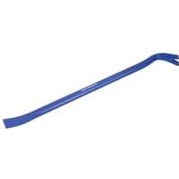 Blue Faithfull Tuff Bar 600mm with flat chisel end and curved claw for prying and lifting tasks.
