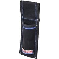 Black Faithfull scaffold level holder with blue stitching and belt loop, featuring Faithfull logo at the bottom.