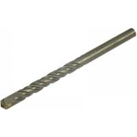 Faithfull masonry drill bit, 4x75mm, silver with spiral flute design and pointed carbide tip.