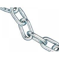 Zinc plated chain reel, 3mm links, 30m length, silver finish, max load 80kg, by Faithfull.