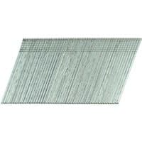 Angled 16 gauge stainless steel finishing brad nails by FirmaHold, arranged in a fanned stack.