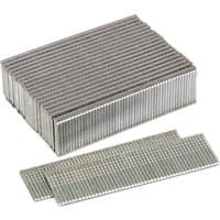 Firmahold Straight 16 Gauge Finishing Brad Nails, silver, neatly stacked in rows, with some nails laid flat.