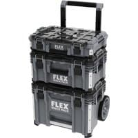 Gray Flex TKL SP SET 1 wheeled tool case combo with stackable boxes, black handles, and rugged wheels.