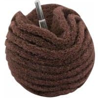 Maroon Flexipads Scruff Ball, 75mm, with spiral abrasive surface and metal attachment stem.